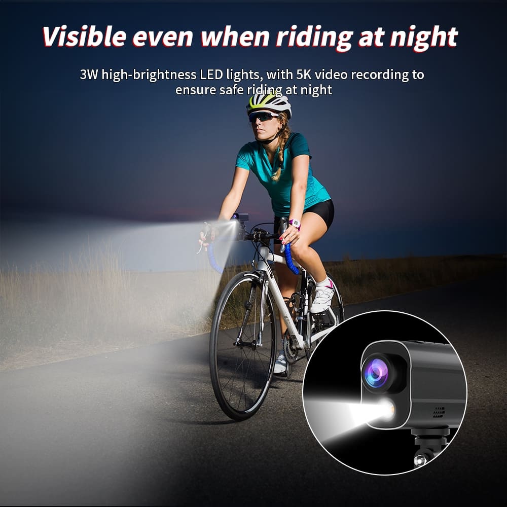 Akčná kamera s 3W LED osvetlením na bicykel
