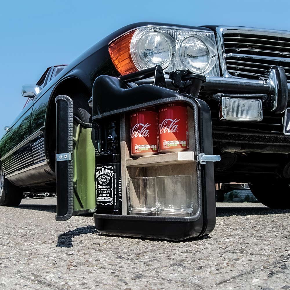 Kanister bar JERRYCAN - minibar v 10L bandaske + 2 poháre na whisky