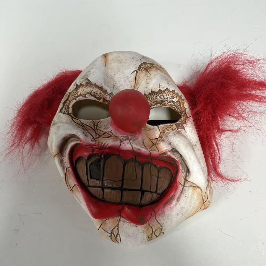 strasidelný klaun maska ​​na tvar na karneval