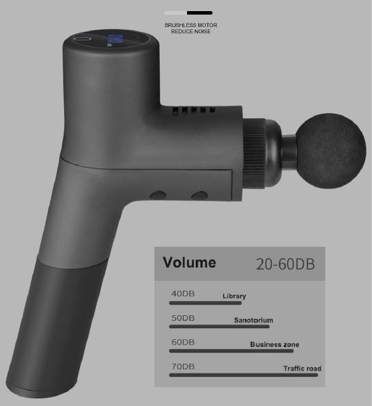 Masážna pištoľ 3200 RPM s LCD displejom v kufríku - 5 úrovní rýchlosti + 4 masážne hlavice