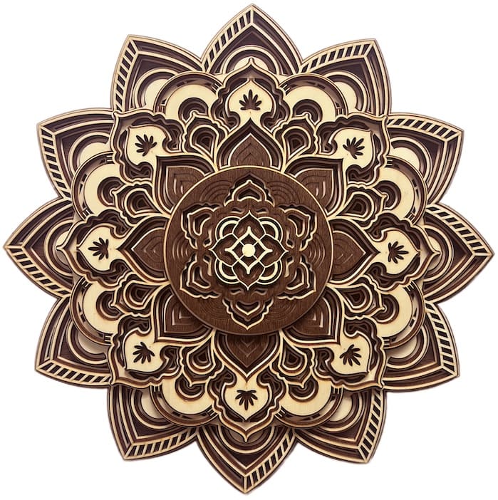Ručne vyrábaná mandala - elegantný interiérový duchovný doplnok