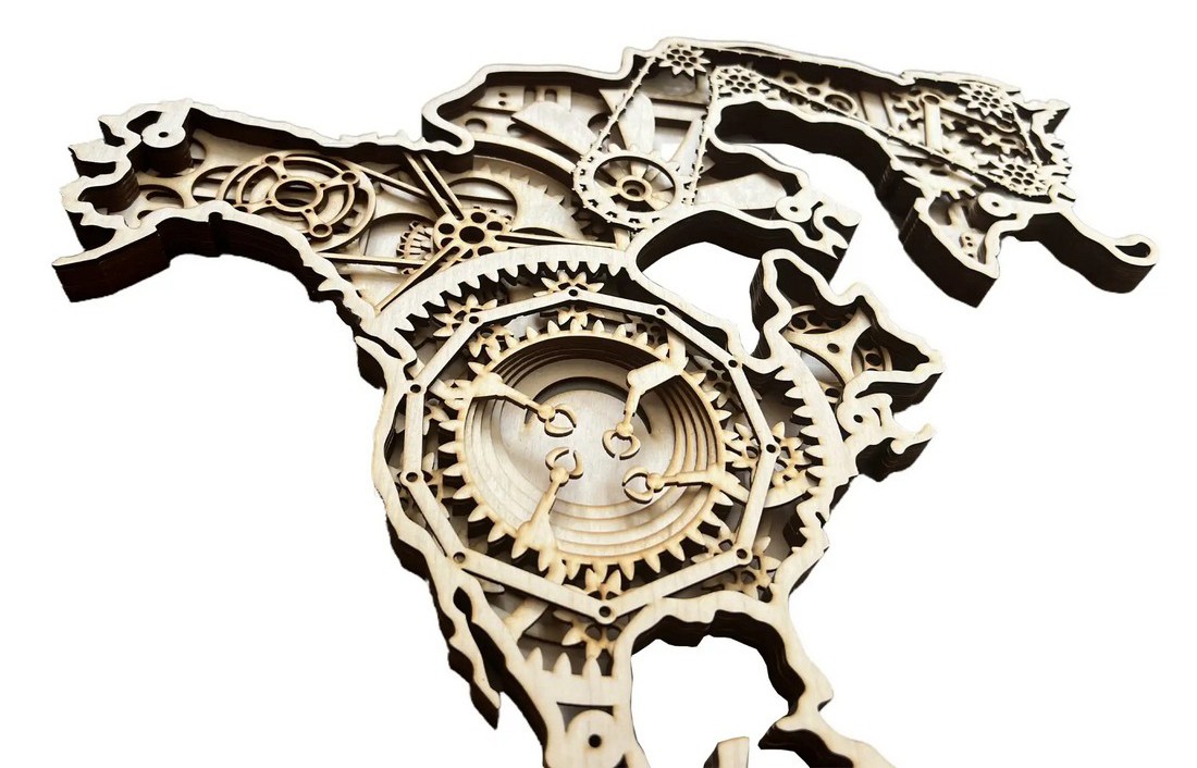 Mechanická technická mapa - ozubené kolesá ako elegantný doplnok do dielne