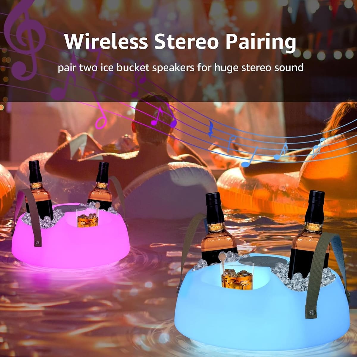 wifi bluetooth reproduktor plavajuci držiak nápojov
