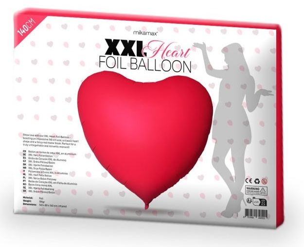 Srdce valentýnské fóliové XXL – balon srdce 140 cm