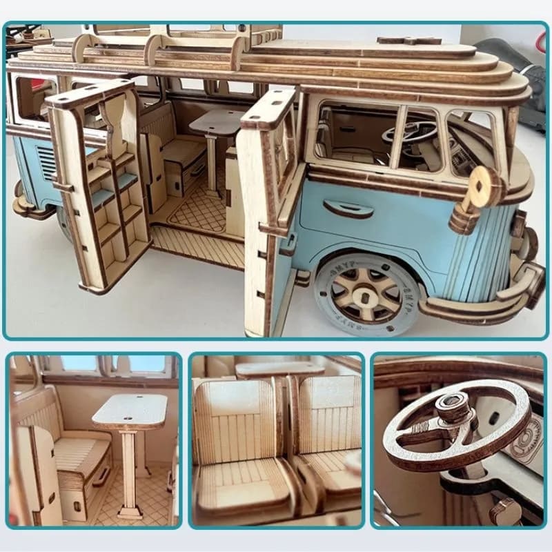 Dřevěný skládací model Volkswagen VW T1