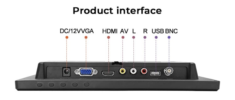 LCD 10" obrazovka s bnc pro bezpecnostní kamery kameru USB