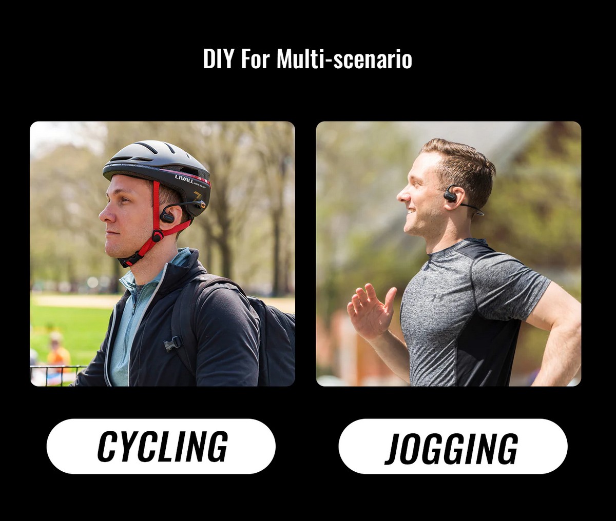 Bluetooth bezdrôtové slúchadlá – beh, bicykel, práca