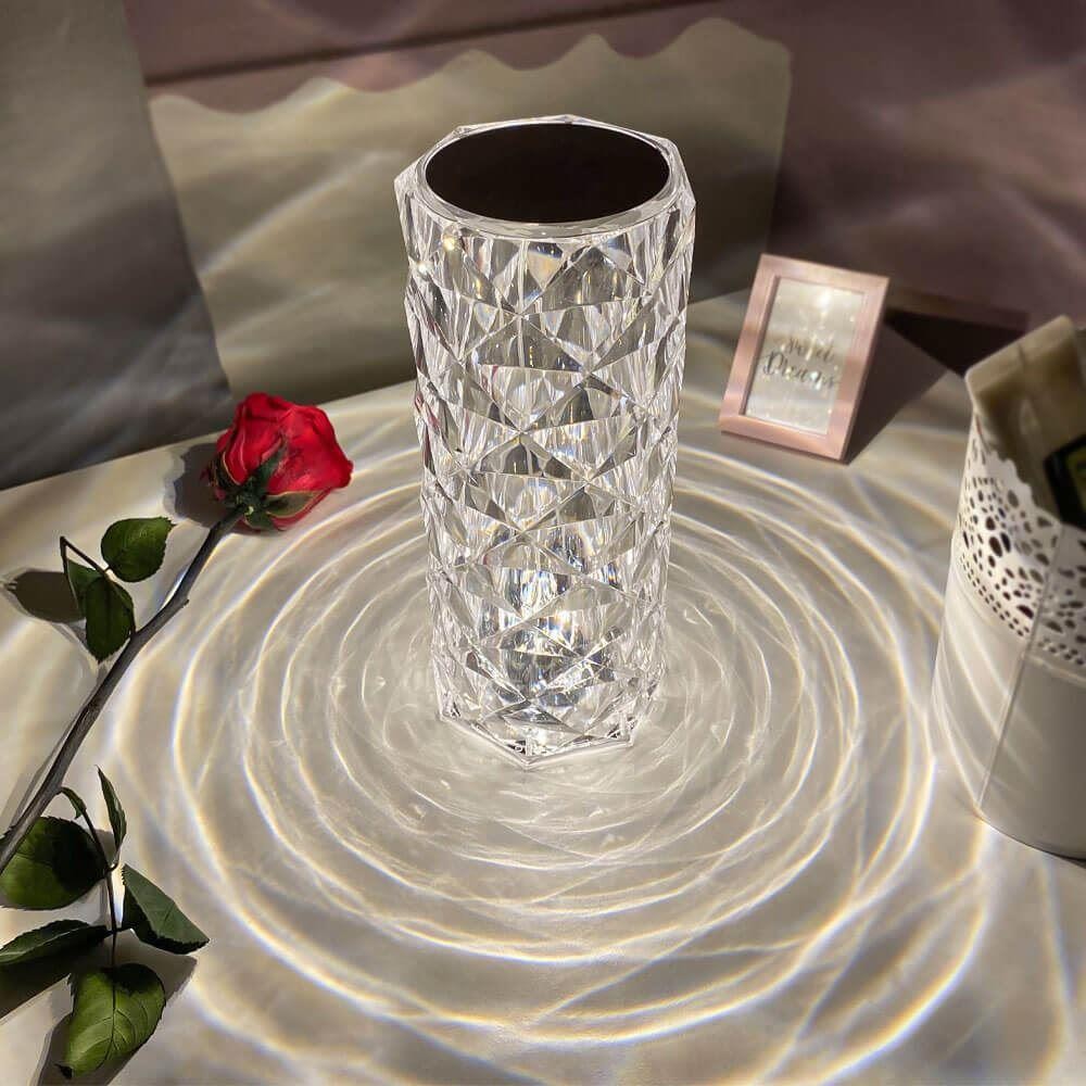 LED lampa krištáľová 21 cm v tvare pohára pohar lampy