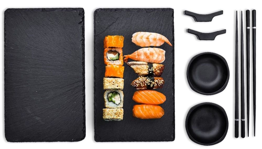 Sushi set pro přípravu (výrobu) sushi - Kit pro 2 osoby (misky + talíře + paličky)