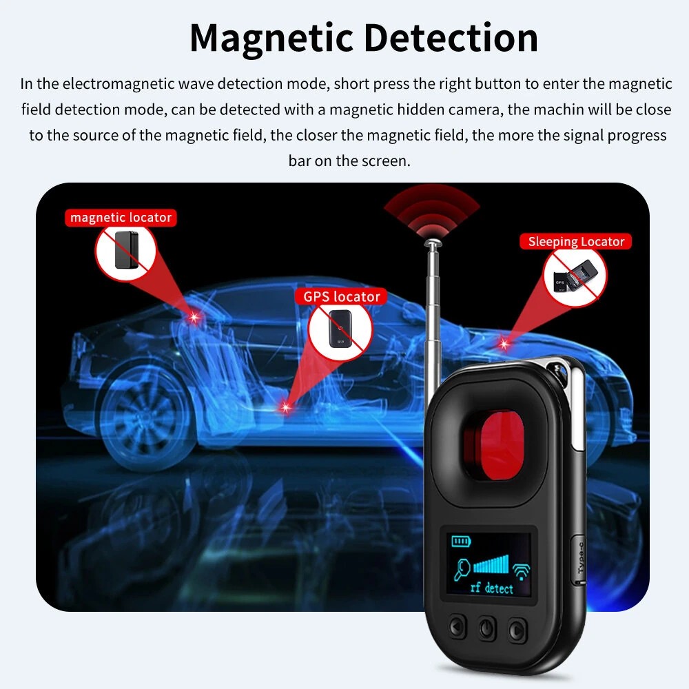 detektor GPS lokátorov v autobomile v aute infracervena detekcia magnetickeho pola 