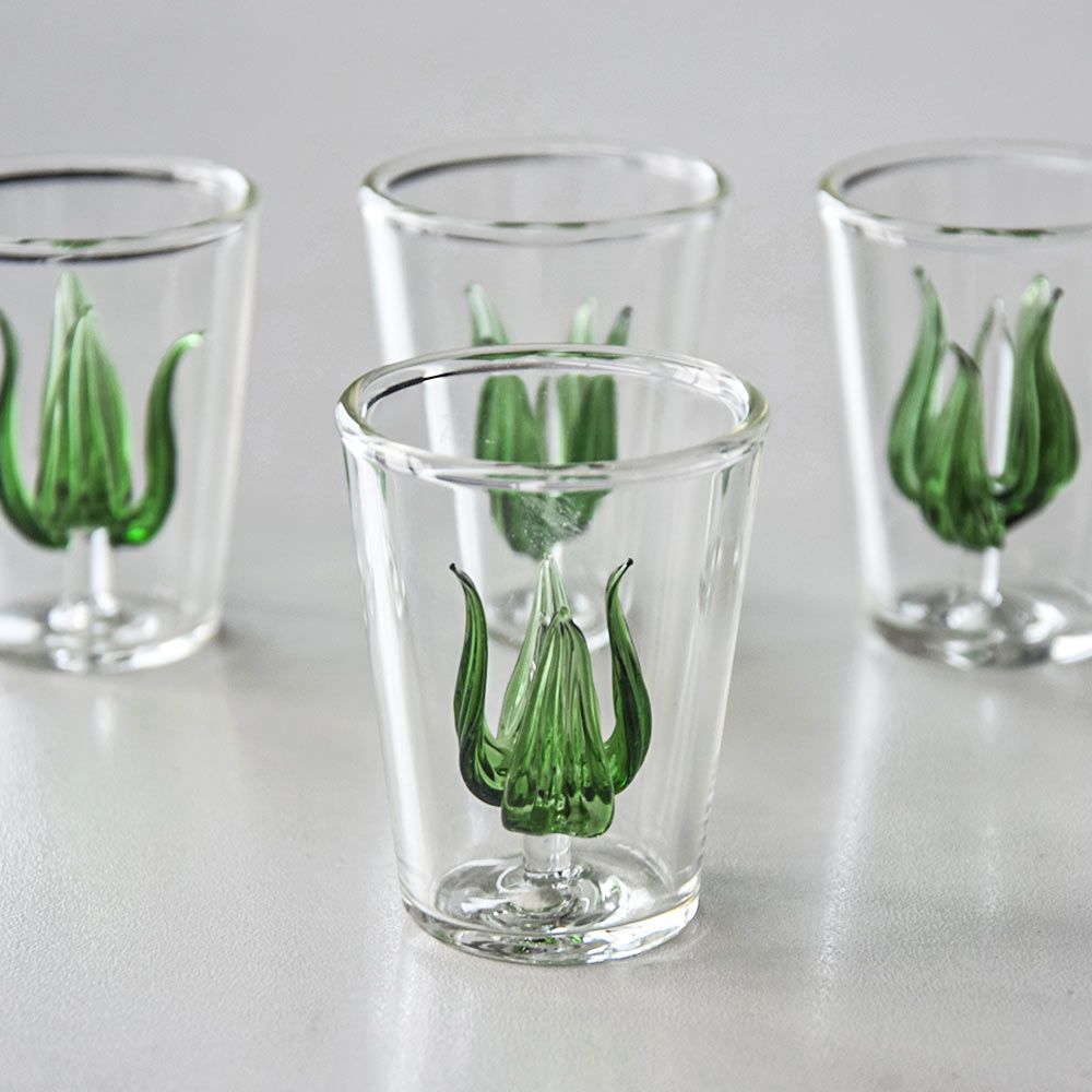 Souprava na tequilu – karafa 840 ml + 4 sklenice, ruční výroba