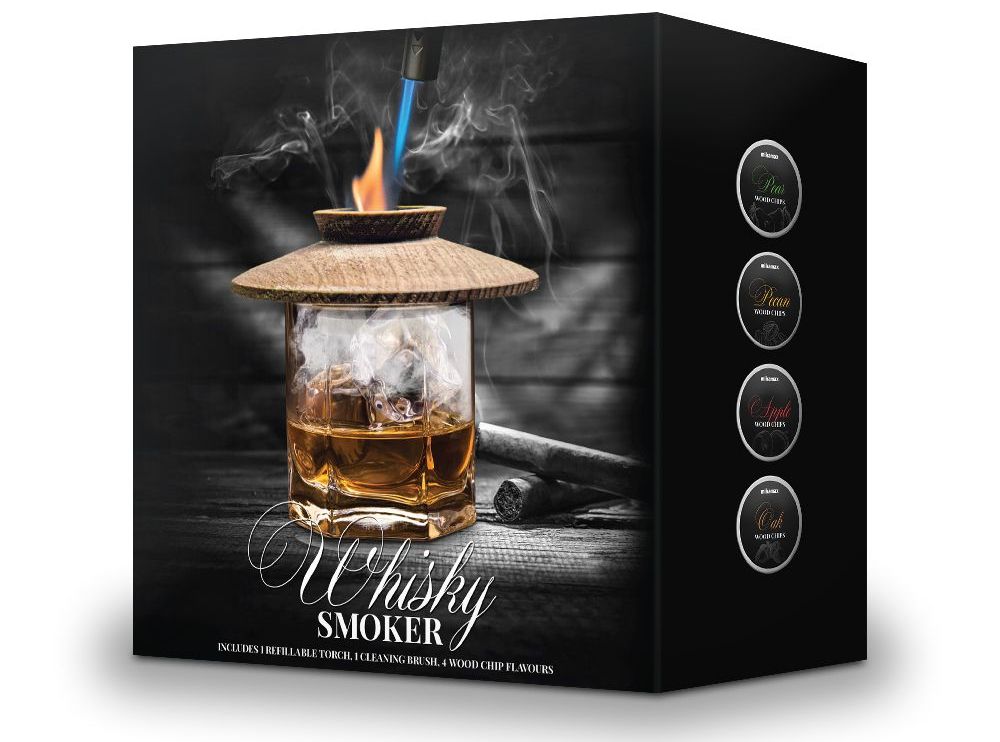 Set Whisky Smoker – udicí souprava s pilinami, hořákem a 4 příchutěmi