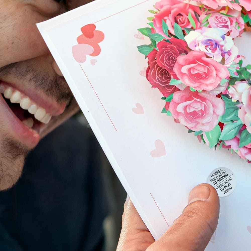 Pohľadnica zvuková – valentínske srdce s vlastným audio odkazom