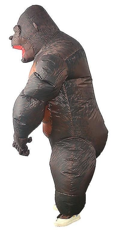 Kostým gorila nafukovací – oblek King Kong s ventilátorem pro dospělé na Halloween a karneval