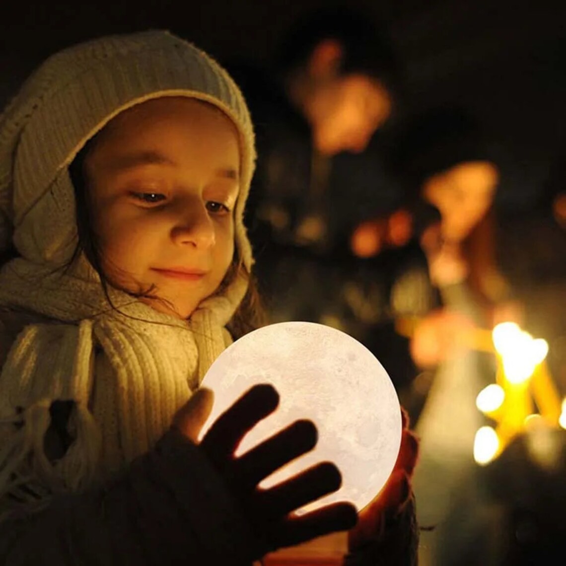 3D nocna lampa ako mesiac svetlo svietidlo 