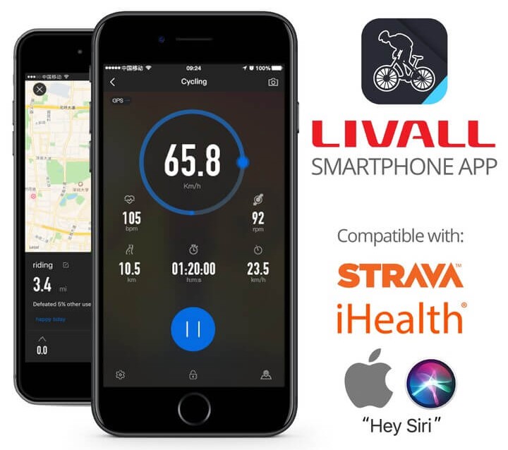livall aplikace na smartphone mobil