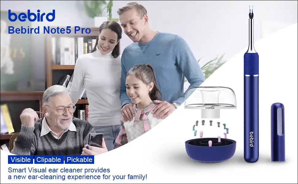 Smart čistič ucha (uší) - Wifi app smartphone + TV s pinzeta 3v1 (27ks príslušenstva)