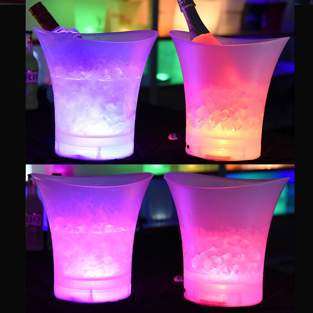 led svietiace plastové ladove vedro na napoje drinky flase