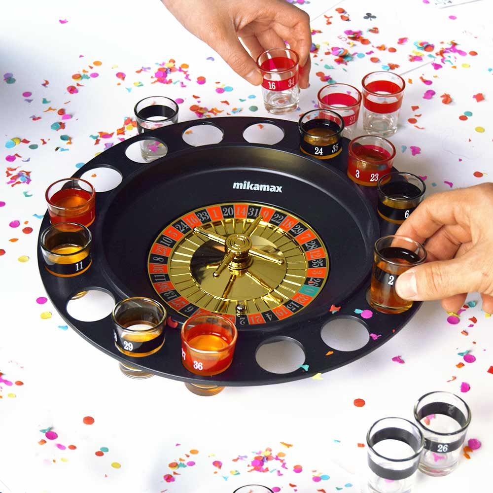 Alkoholová hra Ruleta Deluxe – set s 15 skleničkami a 2 kuličkami