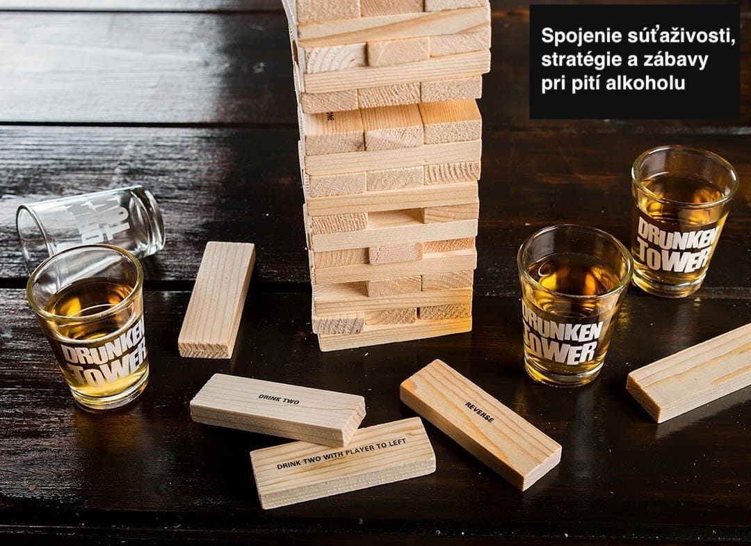 jenga hra spolecenska dřevěné bloky s úkoly pití