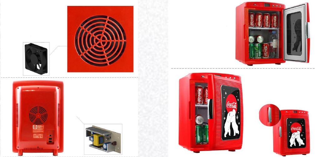 Prenosná mini retro chladnička červená