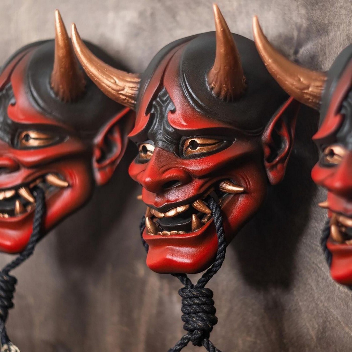 Maska na obličej Japan Demon – hororová japonská maska ​​Démona na Halloween a karneval