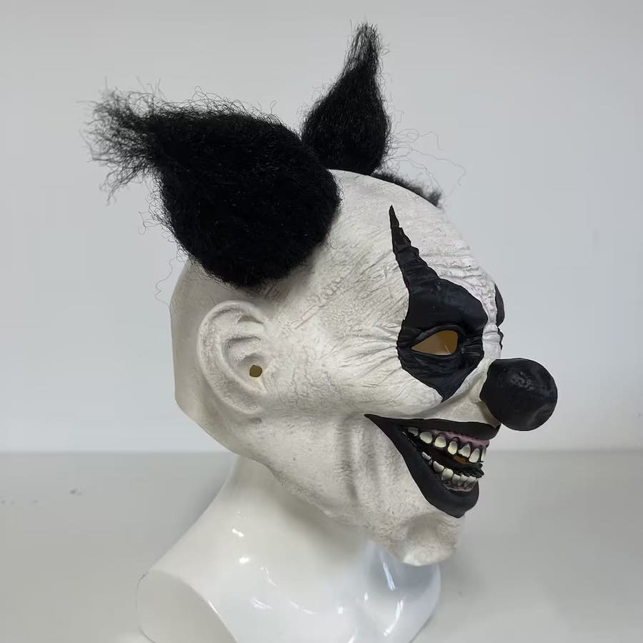 Hrůzostrašný klaun maska ​​na obličej - pro děti i dospělé na Halloween či karneval