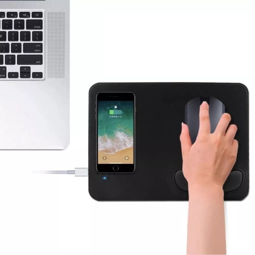 Smart podložka pod myš s integrovaným bezdrátovým nabíjením pro telefon - Bezdrátová nabíjecí podložka
