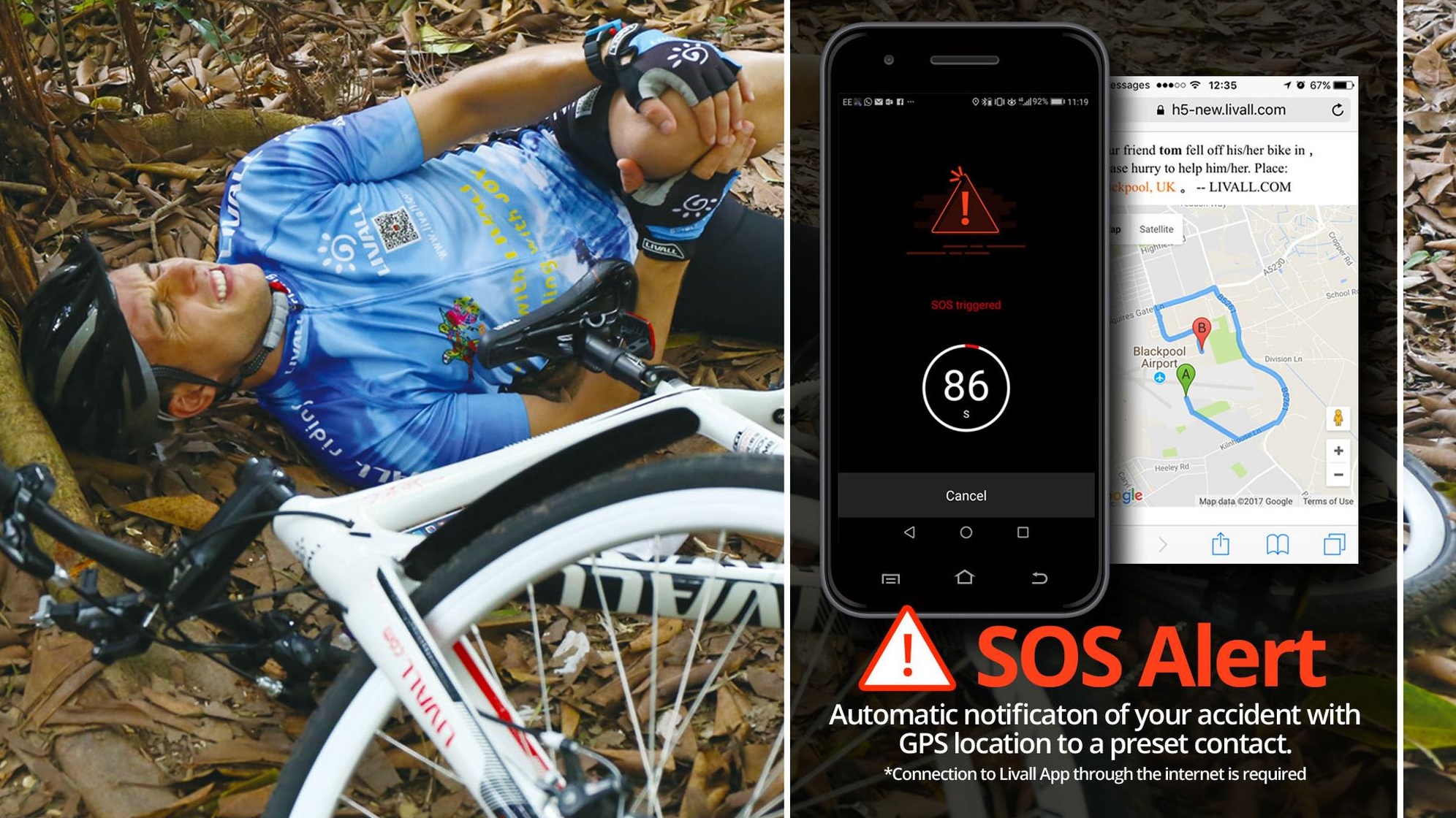 Cyklistická přilba s SOS alert systémem