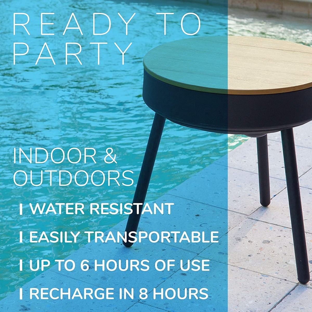 voděodolný reproduktor příruční stolek outdoor i indoor