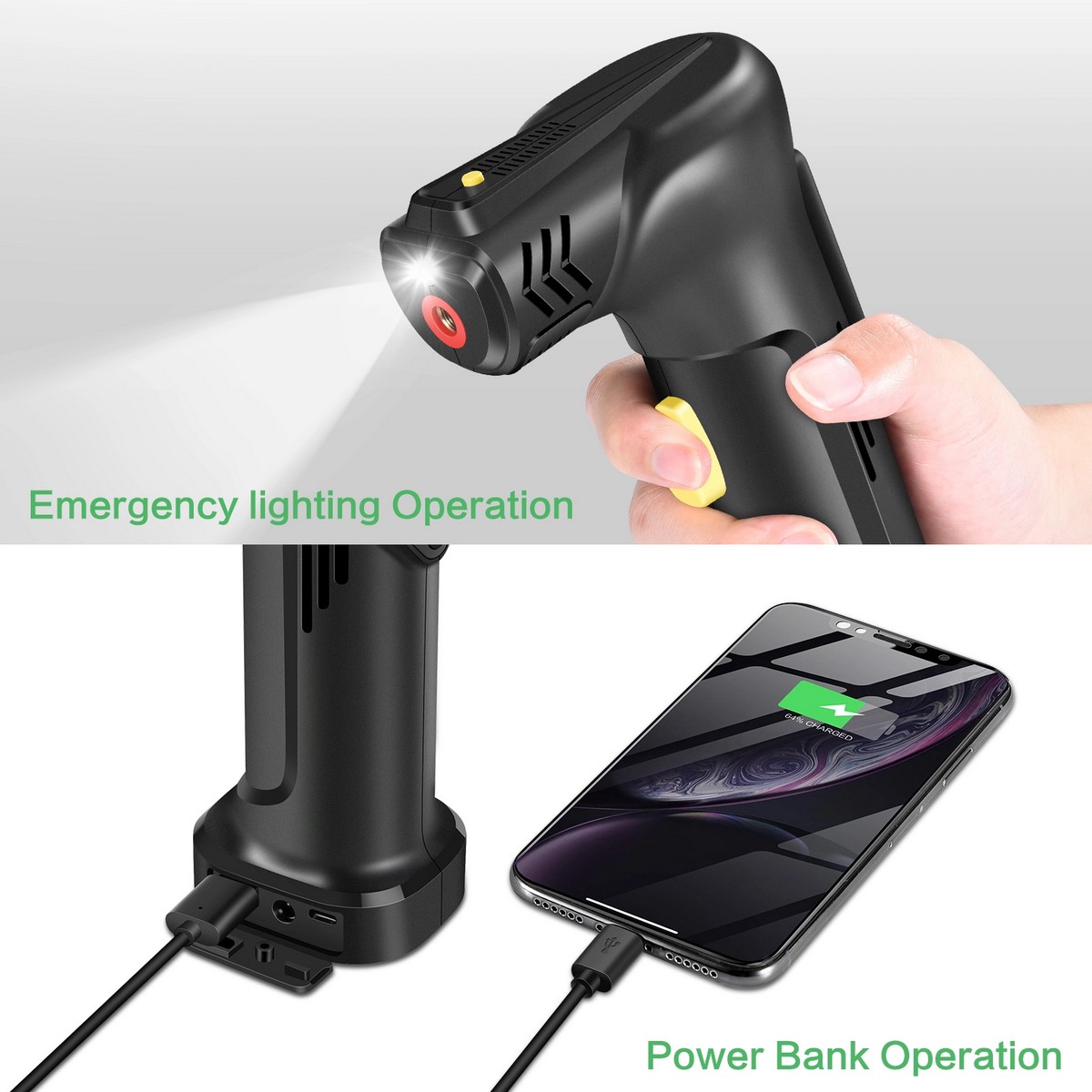 vzduchová smart pumpa + LED baterka a powerbanka