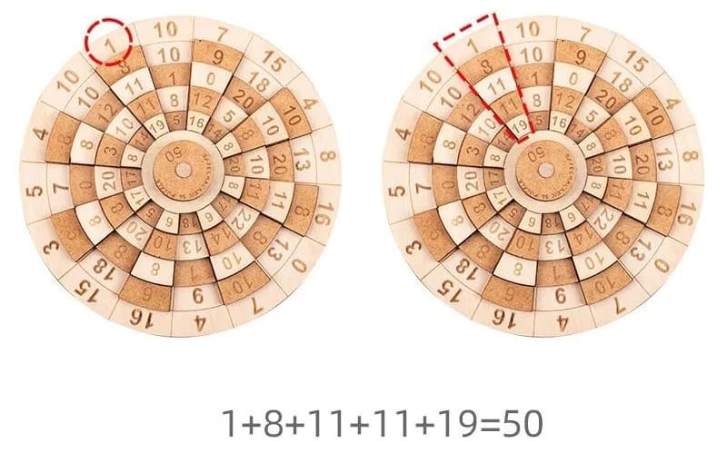 3D skládačka dřevy s cisly matematicky hlavolam