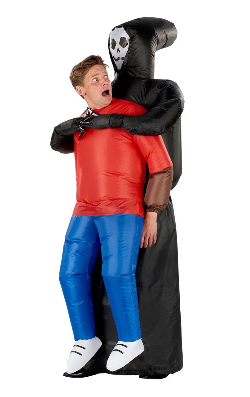 Smrtka - Nafukovací kostým s ventilátorem - Halloween oblek pro dospělé