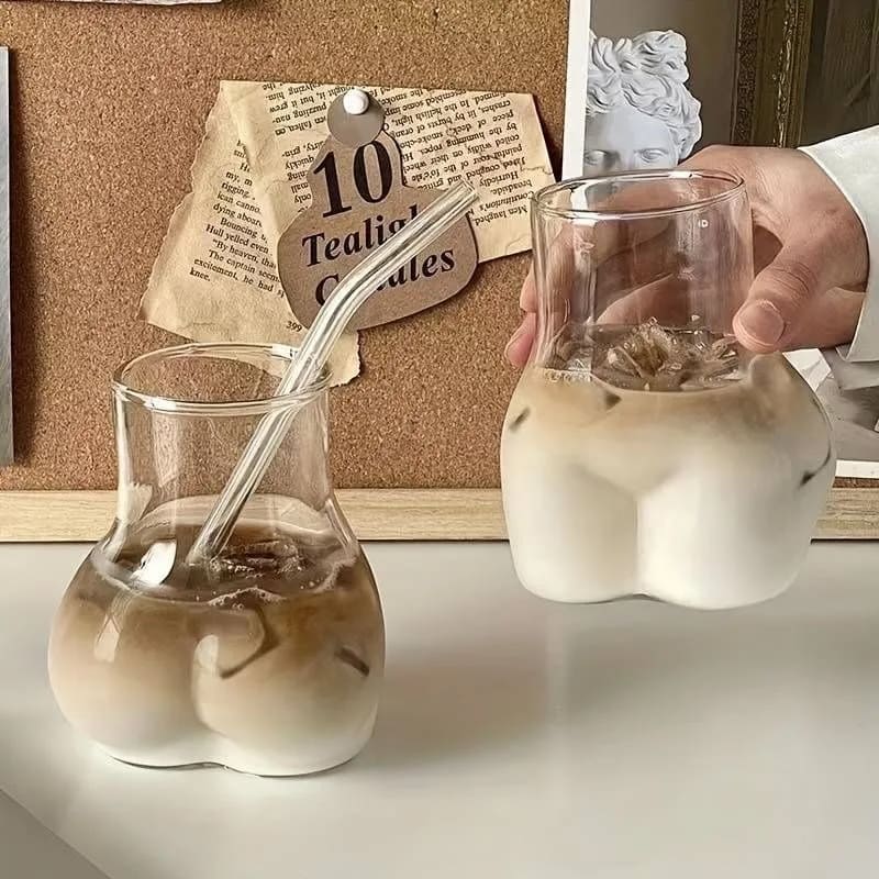 Pohár zadok - sexi zábavný sklenený pohár v tvare zadku 450 ml