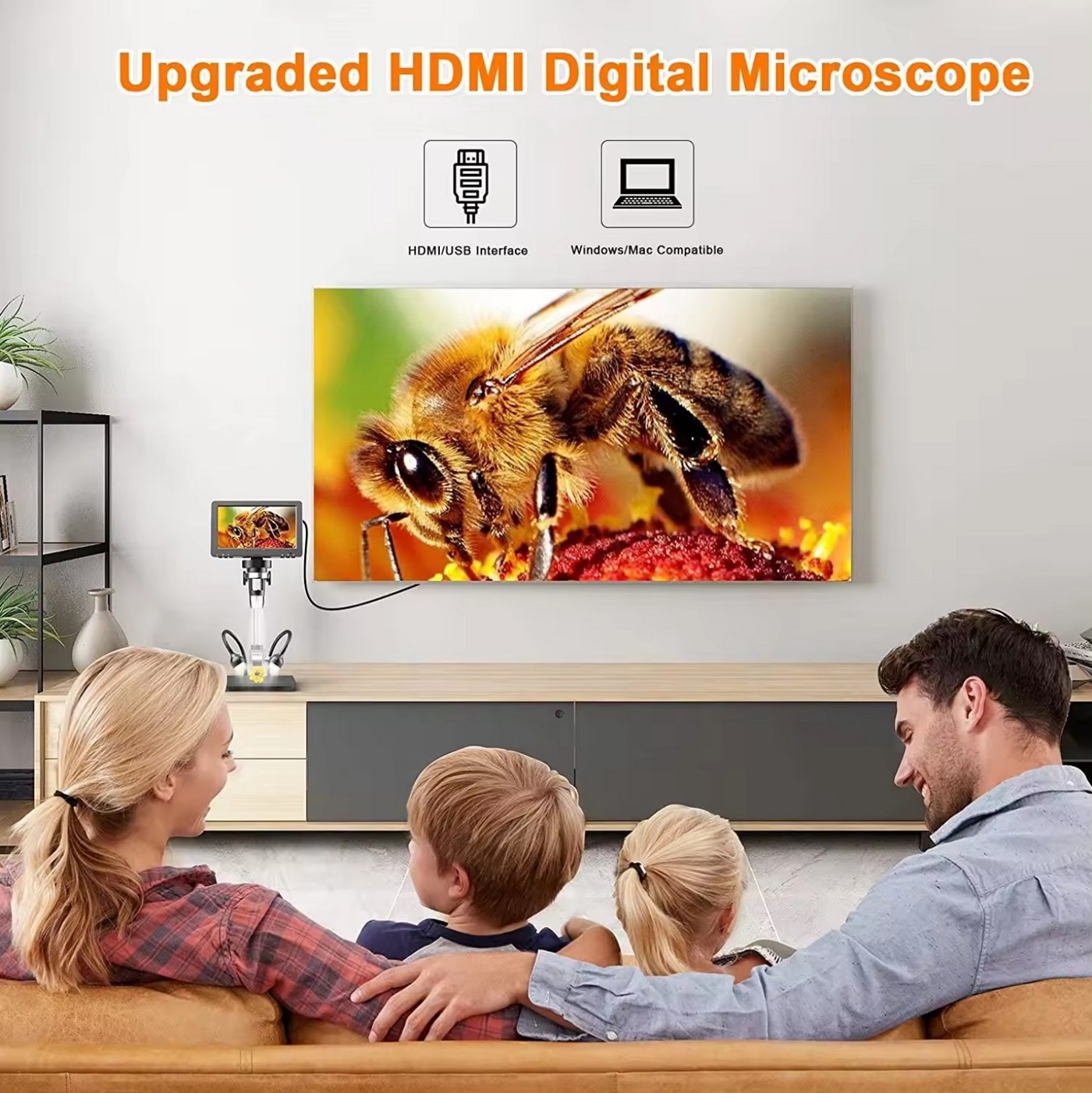 mikroskop digitalny pre deti HDMI pripojenie na PC USB 
