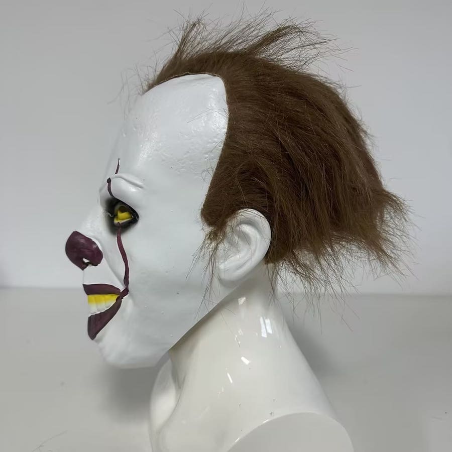 Strašidelný klaun maska ​​na obličej - pro děti i dospělé na Halloween či karneval