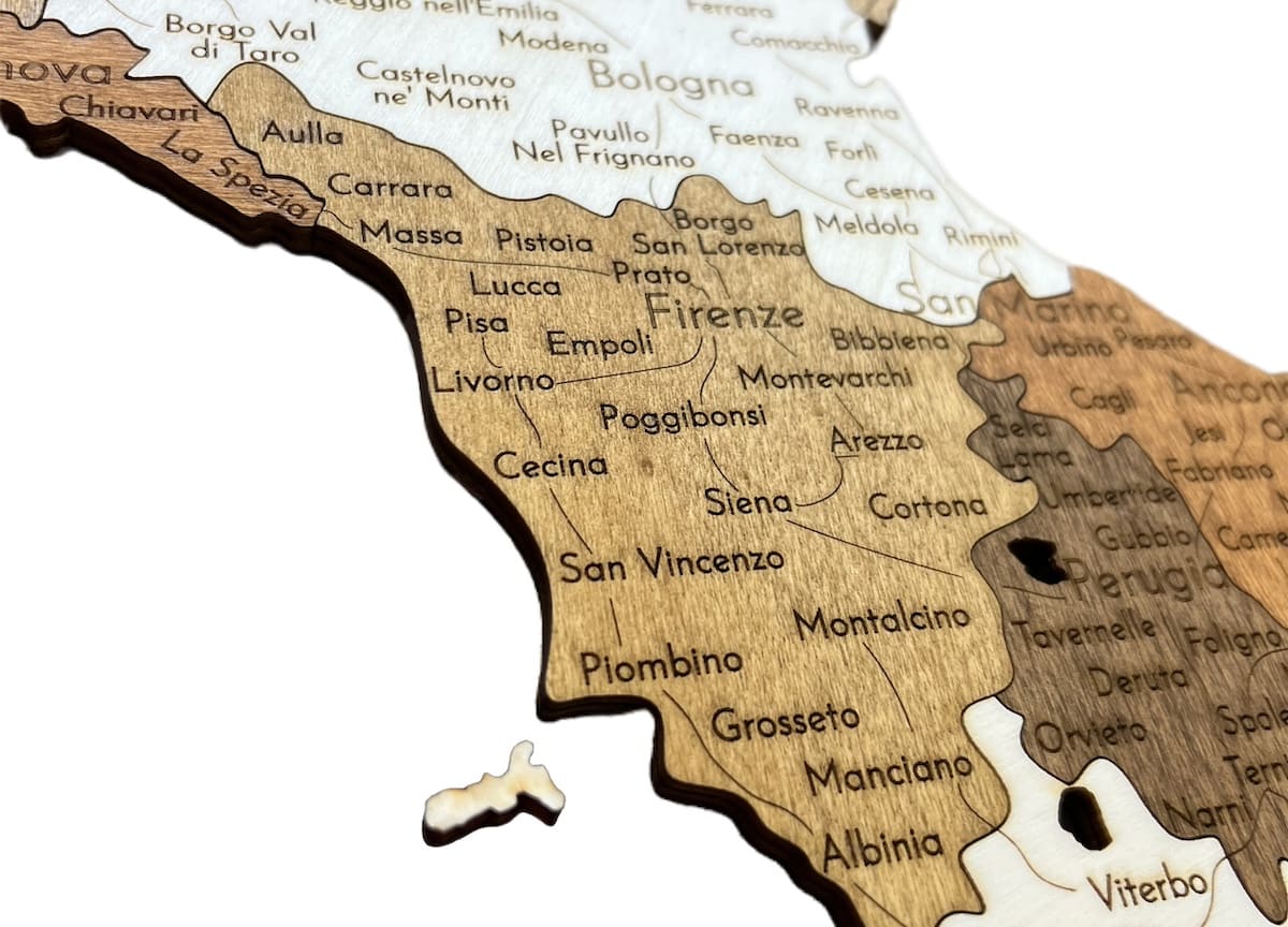 Výuka geografie Itálie - mapa krajů pro školní i domácí vzdělávání