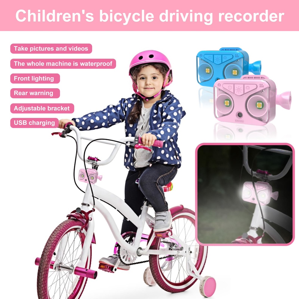 kamera s vysokým rozlíšením so svetlom na bicykle
