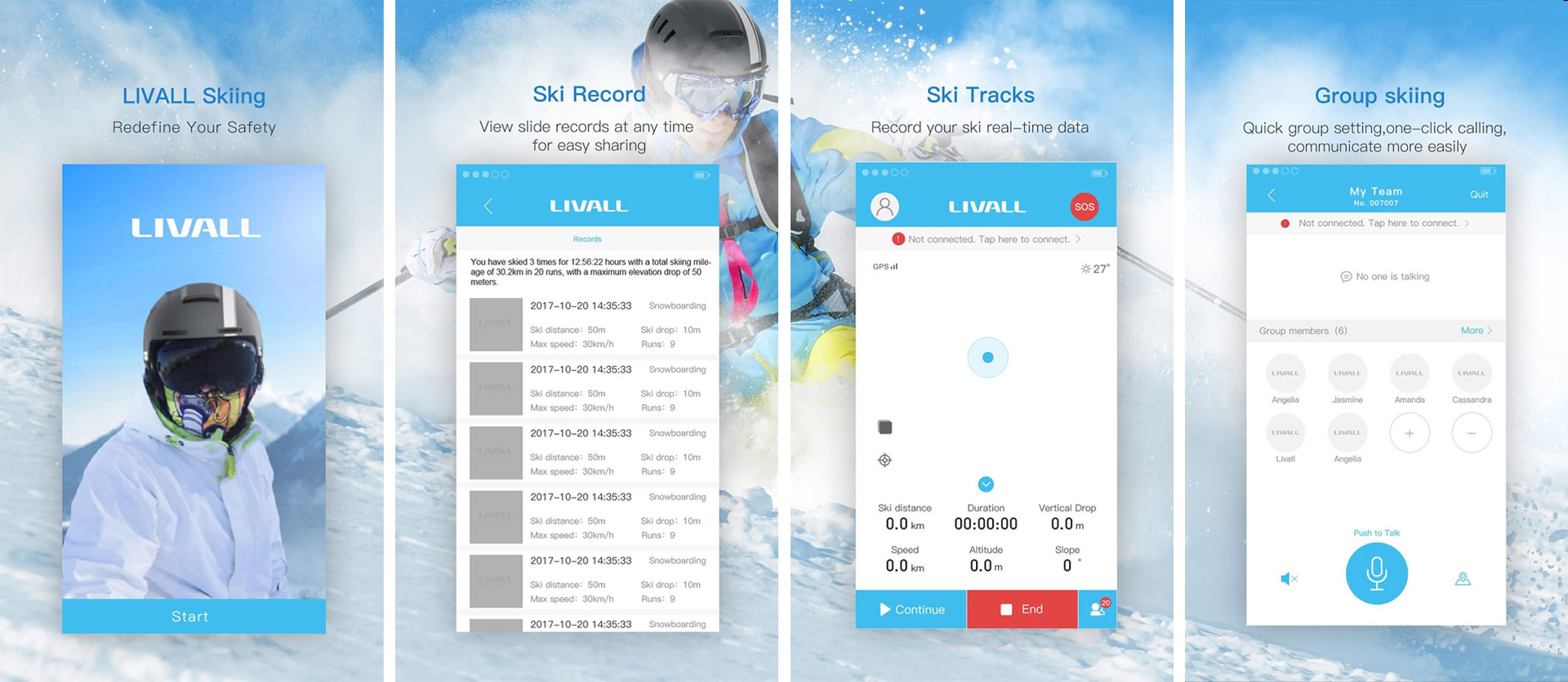 Livall Skiing aplikácia