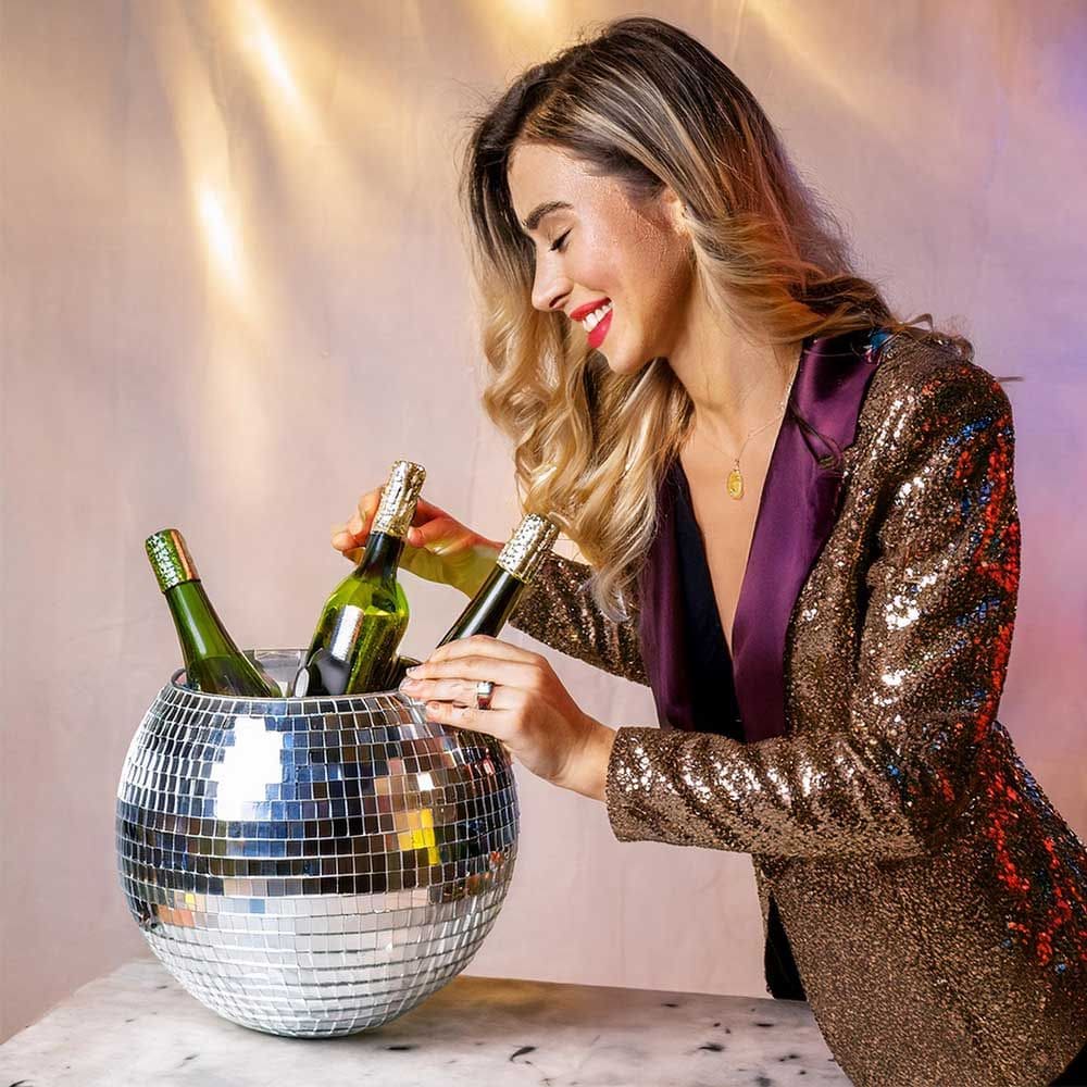 Kbelík na led (na nápoje) ve stylu disco koule 27,5 cm průměr