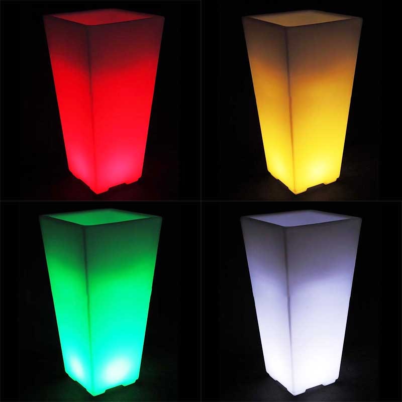 LED kvetinac črepník na záhradu svietiaci farebny plastovy