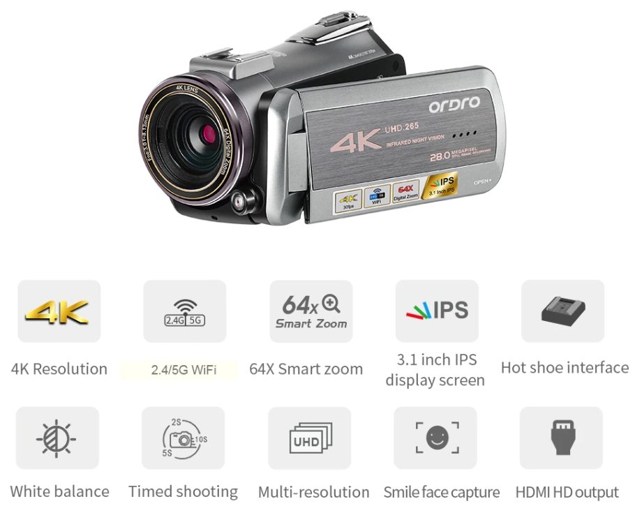 kompaktná 4K videokamera