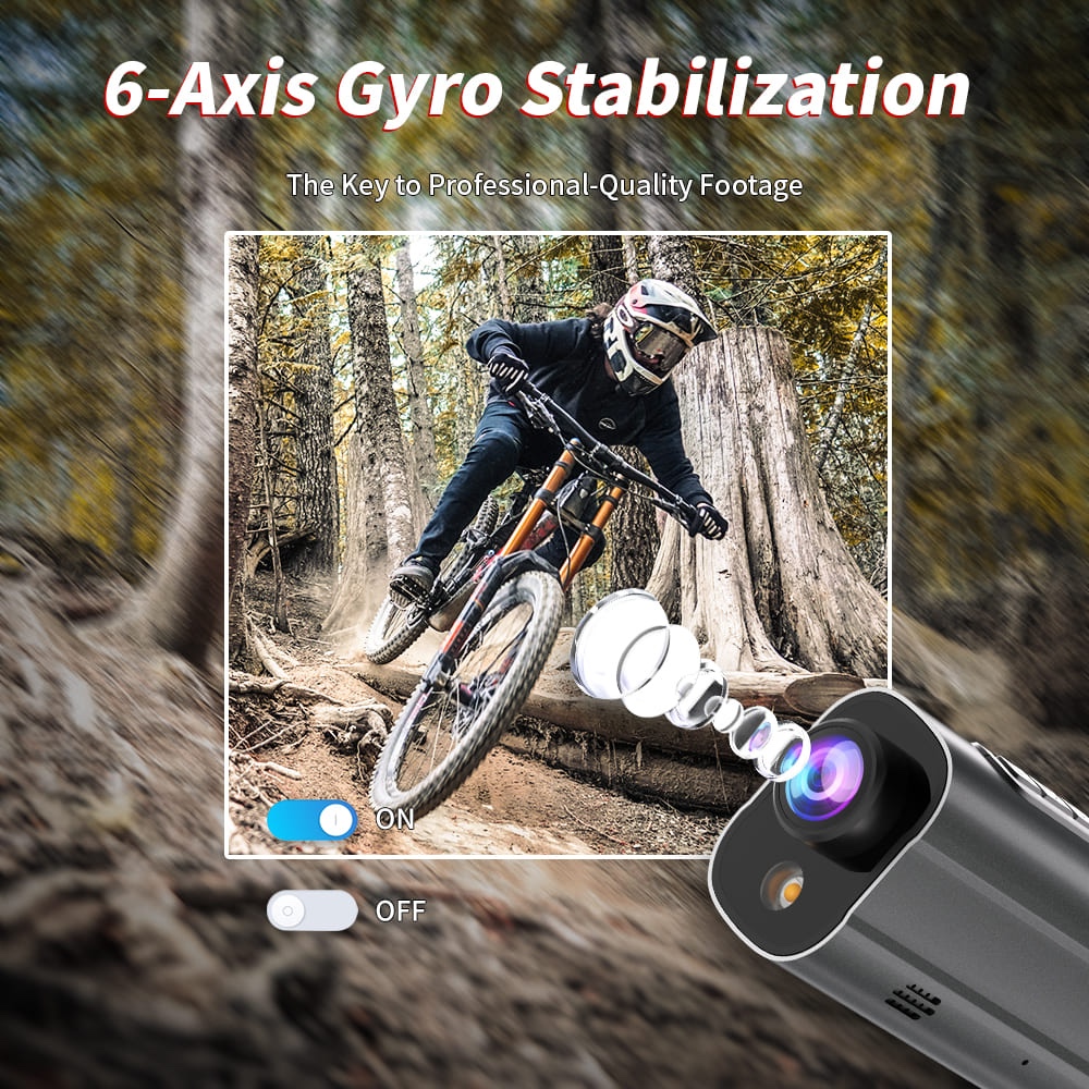 Kvalitná akčná kamera na bicykel - 6-osová gyro stabilizácia