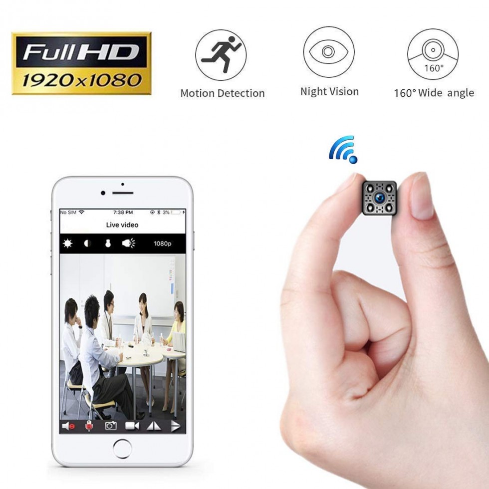 WiFi micro spy FULL HD camera with IR LED + motion detection | Efeel.co