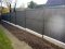 3D slats for fences - Plastic filling of mesh and panels made of flexible PVC strip - Gray color