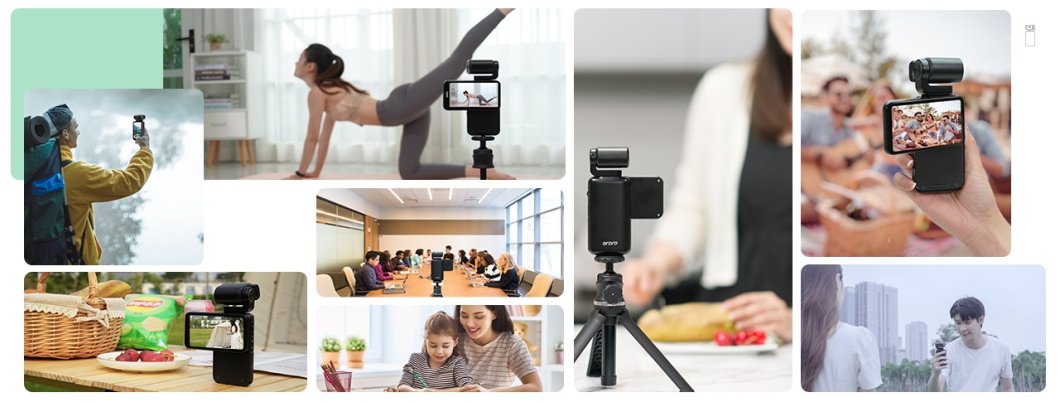 WiFi vlogovacia kamera 4K/5K + 3,5" otočný dotykový displej (180°) + IR LED – model Ordro M3