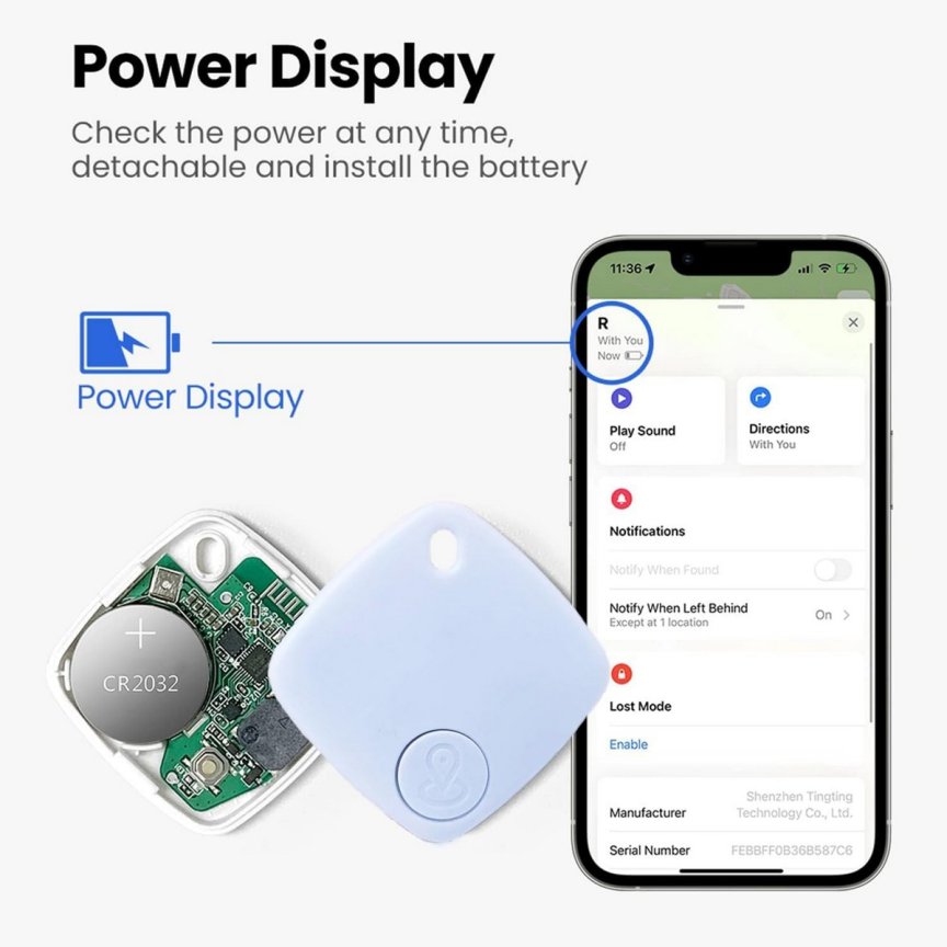 Mini GPS lokátor vyhladavac klucov - ako smart kľúčenka na kľúče s bluetooth (Apple Find My)