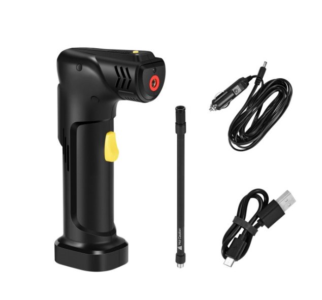 Smart USB pumpa na auto, kolo a moto - přenosná kompresorová pumpa 120 PSI + LED světlo + powerbanka