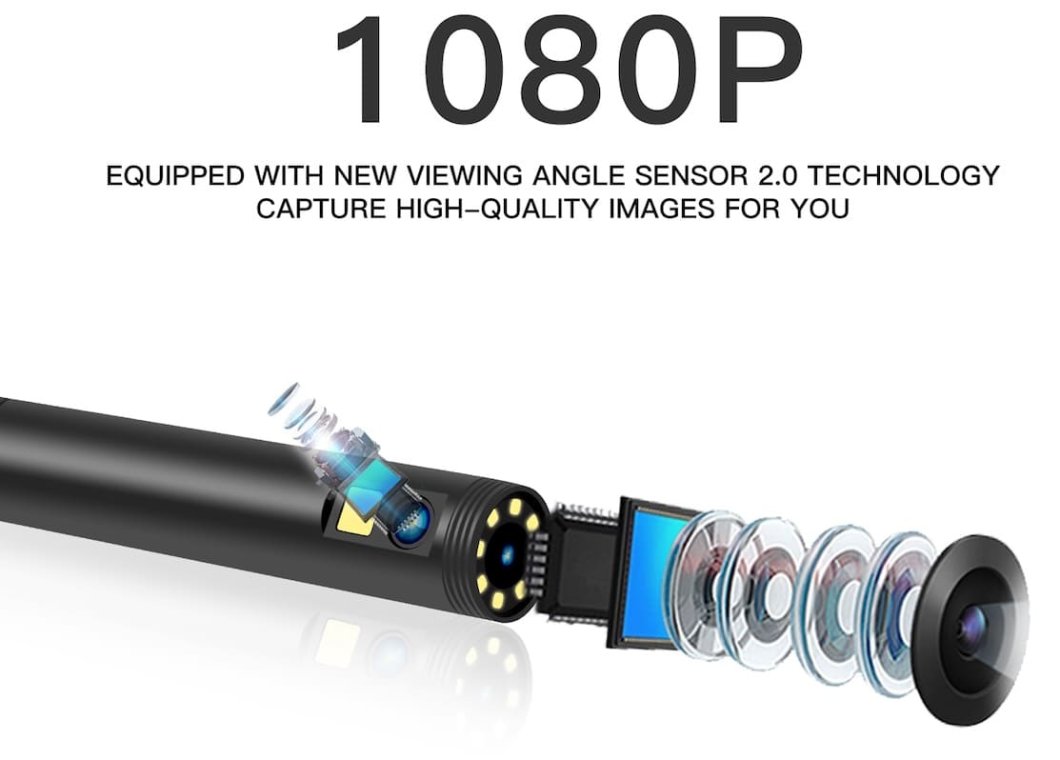 Endoskopická kamera s podstavcom na mobil  FULL HD s Wifi duálna 8mm - 5m kábel