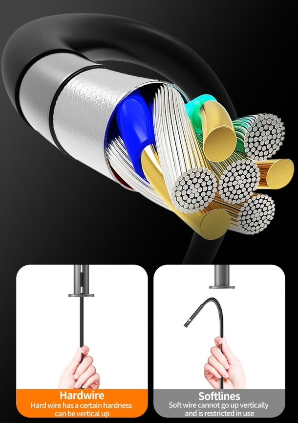 Endoskop s full HD elektricky rotačný 2 kĺbový - nahrávanie na micro SD + auto zaostrovanie + 5" displej + 6mm kamera s LED